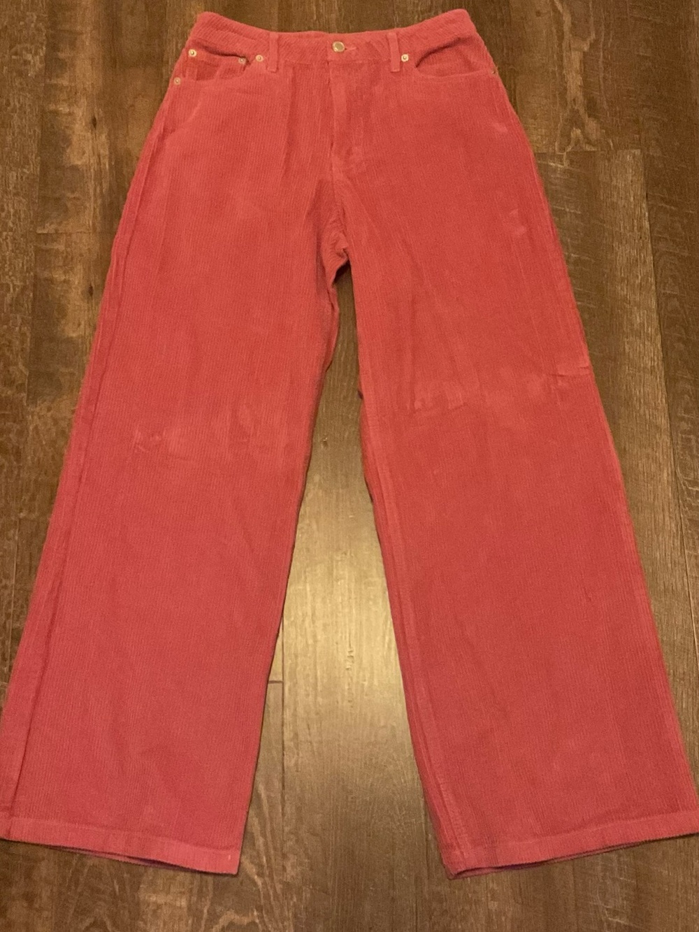 Angel Kiss Women's Straight-Leg Corduroy Jeans in pink/hot pink